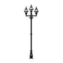 Victorian style globe lamp post triple headed in cast iron 2.6m (H237)