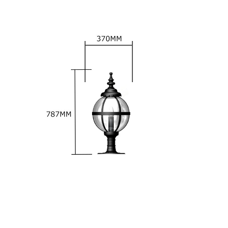 Victorian globe pier light in cast iron 0.79m in height for flat pier caps.