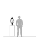 Victorian globe pier light in cast iron 0.79m in height for flat pier caps.