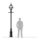 Victorian style globe lamp post in cast iron 3m in height.