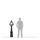 Victorian style globe pedestal light in cast iron 1.59m in height.