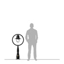 Classic railway style pedestal light in cast iron and steel 1.21m in height.