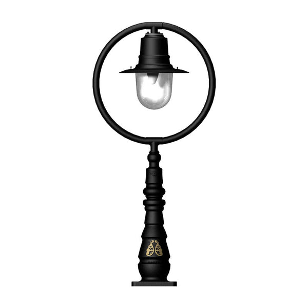 Classic railway style pedestal light in cast iron and steel 1.21m in height.