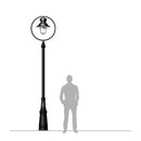 Classic railway style lamp post in cast iron and steel 3.65m in height.