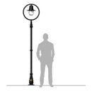 Classic railway style lamp post in cast iron and steel 2.73m in height.