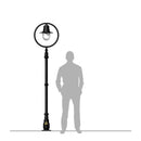 Classic railway style lamp post in cast iron and steel 2.43m in height.