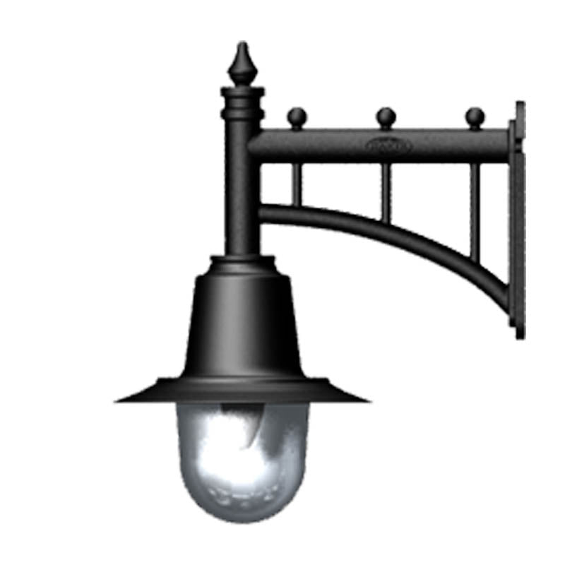 Classic railway style wall light in cast iron and steel 0.37m in height.