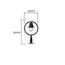 Classic railway style pier light in cast iron and steel 0.89m in height for flat piers.