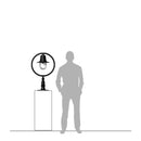 Classic railway style pier light in cast iron and steel 0.89m in height for flat piers.