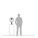 Classic railway style pier light in cast iron and steel 0.59m in height for flat piers.