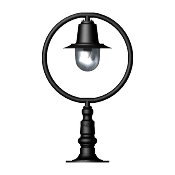 Classic railway style pier light in cast iron and steel 0.59m in height for flat piers.