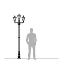 Victorian style medium triple headed lamp post 2.6m (H037)