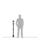 Georgian style lamp post in cast iron and steel 1.39m in height.