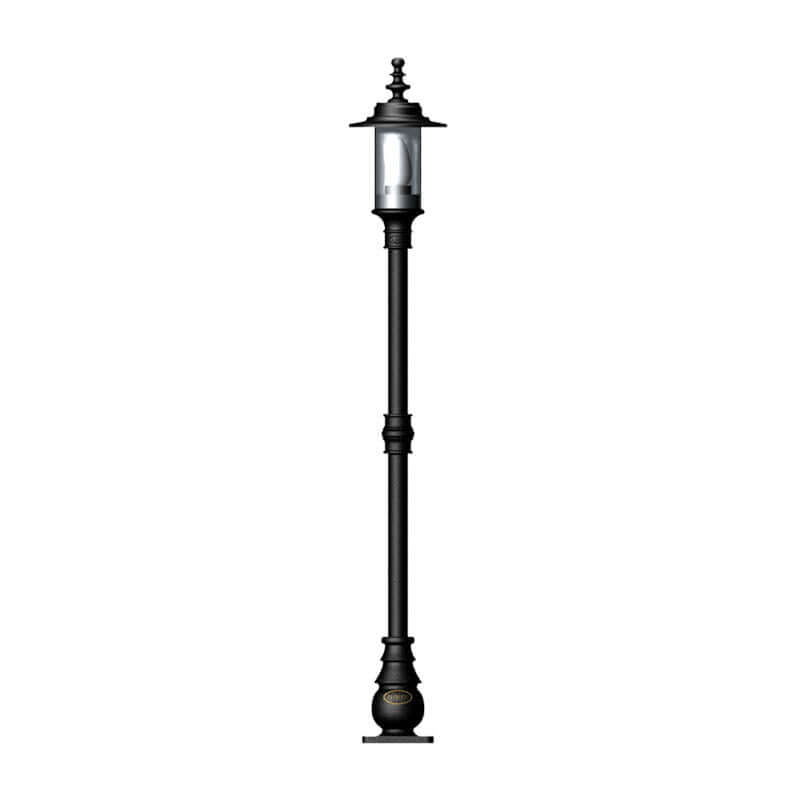 Georgian style lamp post in cast iron and steel 1.39m in height.