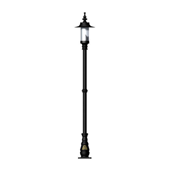 Georgian style lamp post in cast iron and steel 2.21m in height.
