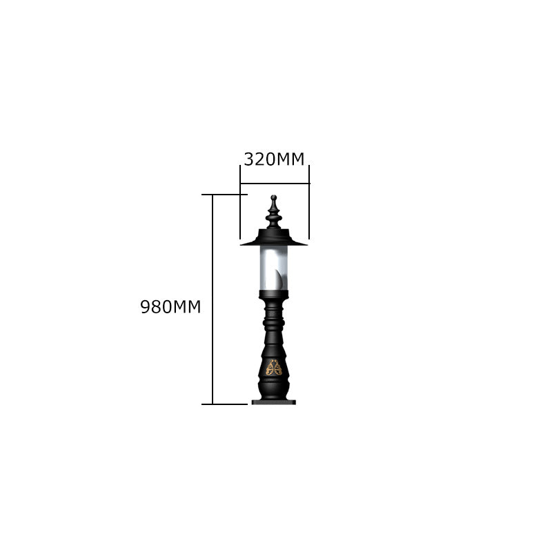Georgian style pedestal light in cast iron and steel 0.98m in height.
