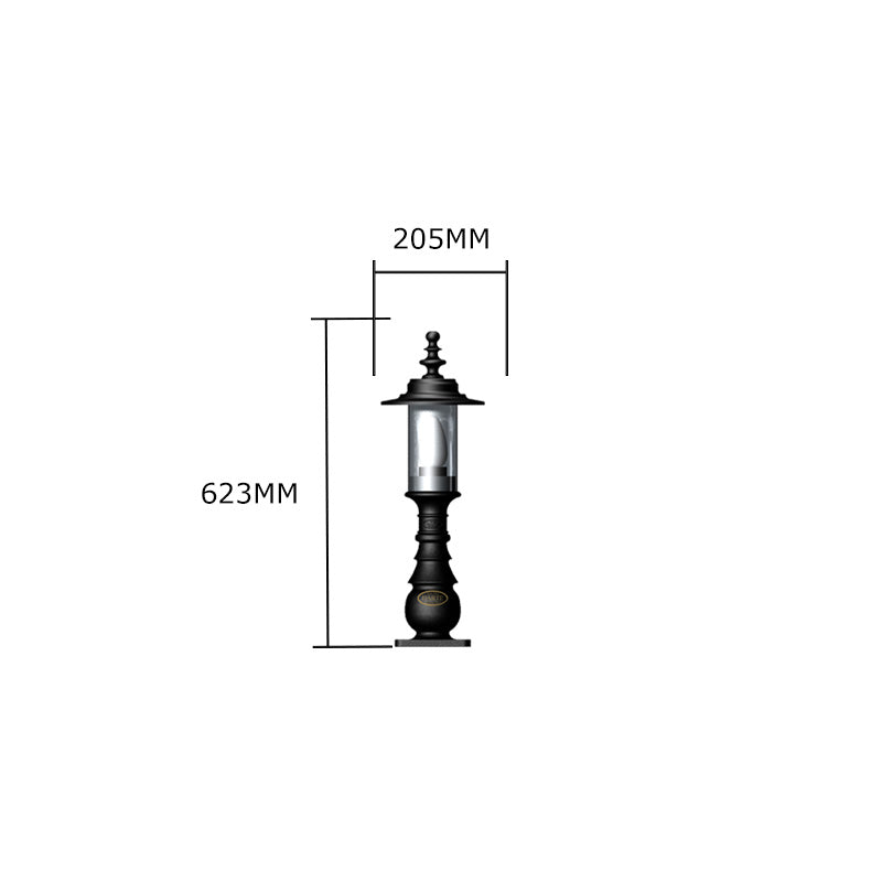 Georgian style pedestal light in cast iron and steel 0.62m in height.