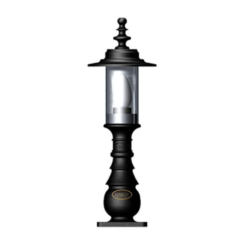 Georgian style pedestal light in cast iron and steel 0.62m in height.