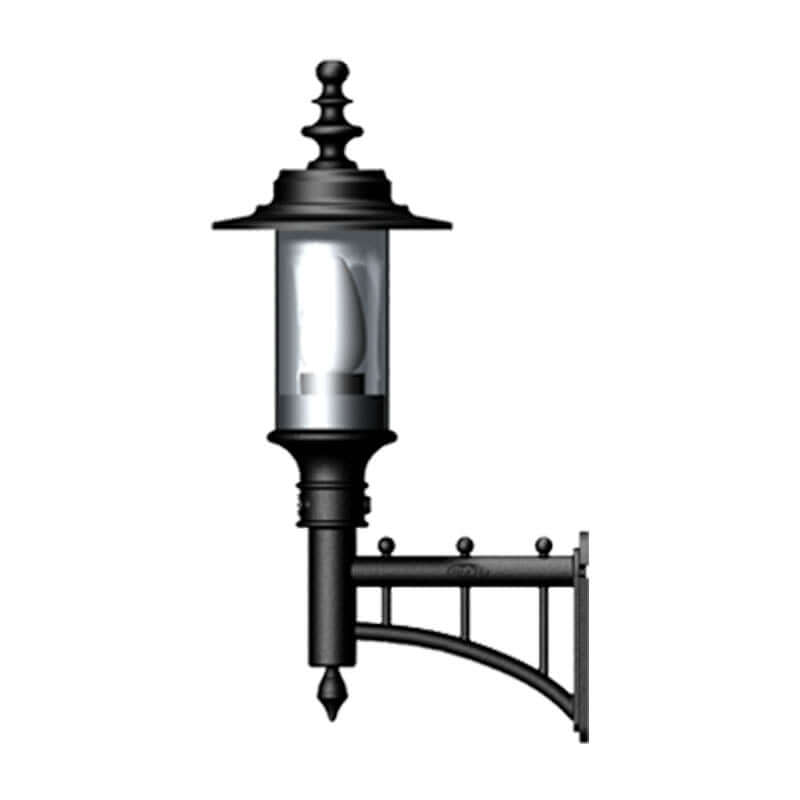 Georgian style wall light in cast iron and steel 0.58m in height.