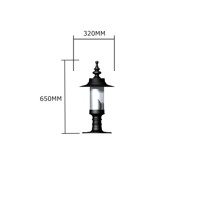 Georgian style pier light in cast iron and steel 0.65m in height for flat piers.