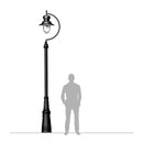 Vintage tear drop lamp post in cast iron and steel 3.7m in height.