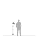 Vintage tear drop lamp post in cast iron and steel 1.5m in height.