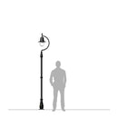 Vintage tear drop lamp post in cast iron and steel 2.8m in height.