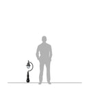 Vintage tear drop pedestal light in cast iron and steel 0.82m in height.