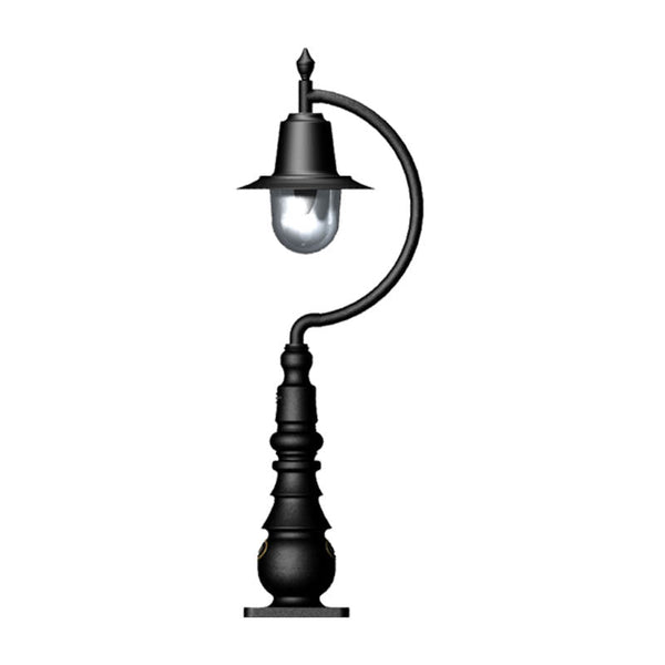 Vintage tear drop pedestal light in cast iron and steel 0.82m in height.