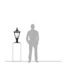 Victorian traditional cast iron pier light 0.7m in height for flat pier caps.