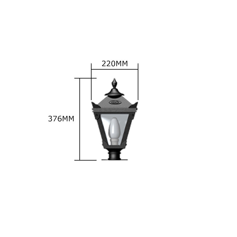Victorian traditional cast iron pier light 0.38m in height for narrow pier caps.