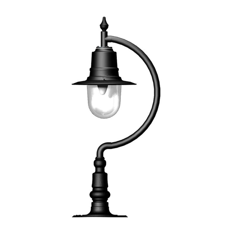 Vintage tear drop pier light in cast iron and steel 0.98m in height for flat piers.