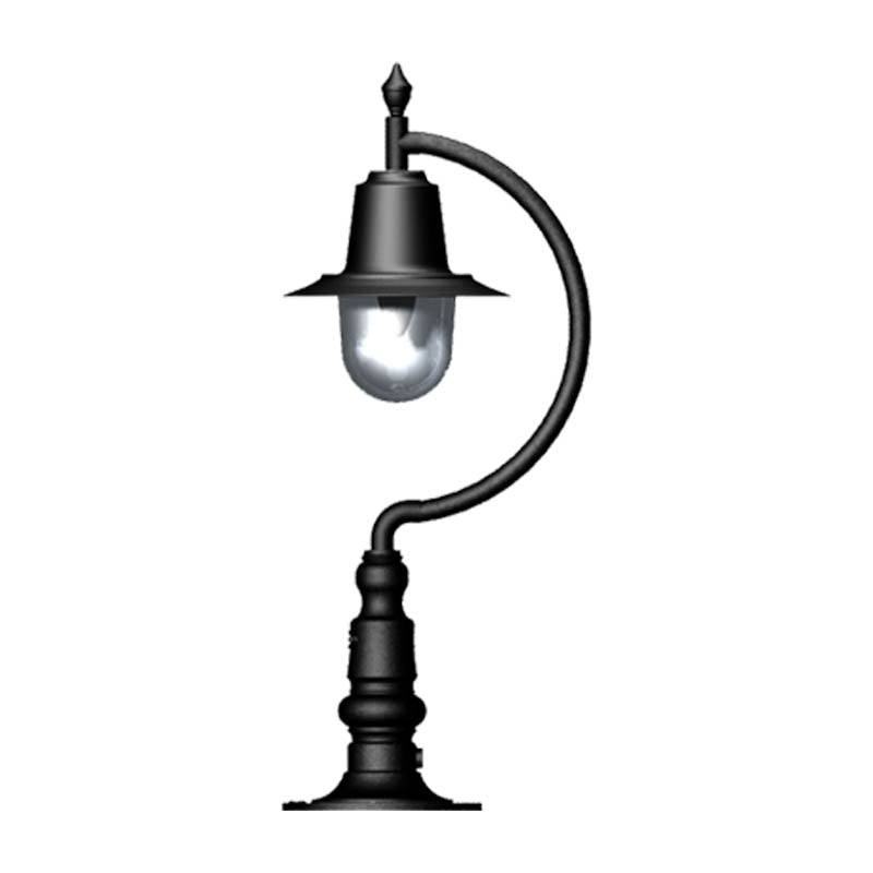 Vintage tear drop pier light in cast iron and steel 0.64m in height for flat piers.