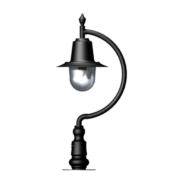 Vintage tear drop pier light in cast iron and steel 0.58m in height.