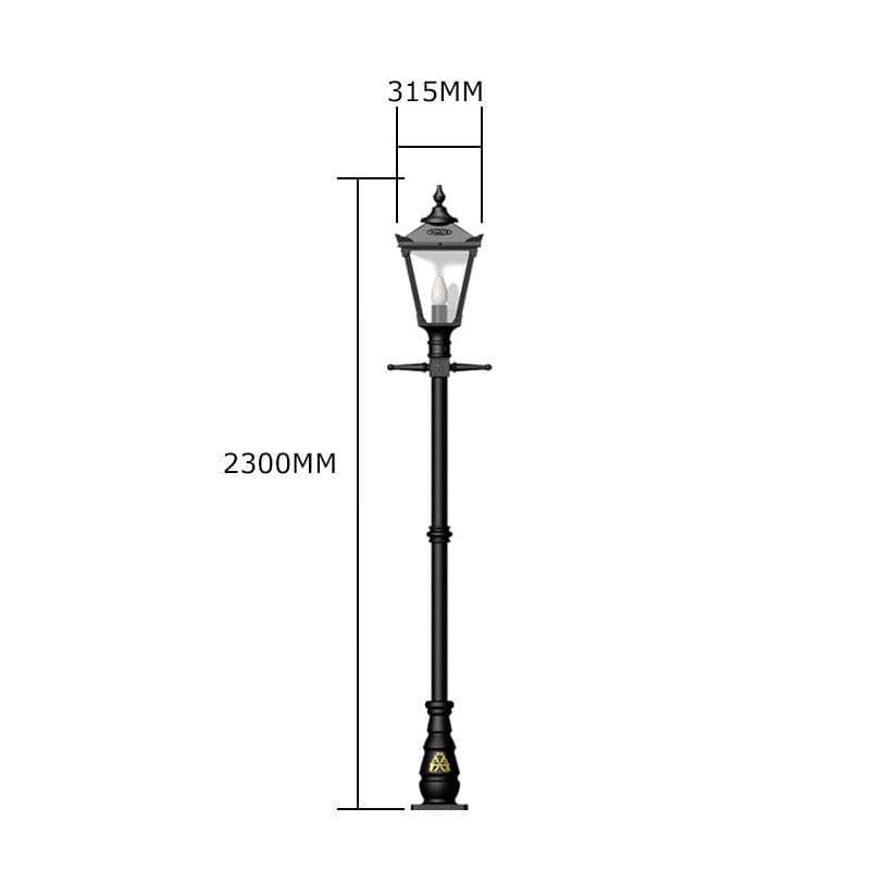 Victorian traditional cast iron lamp post 2.3m in height.