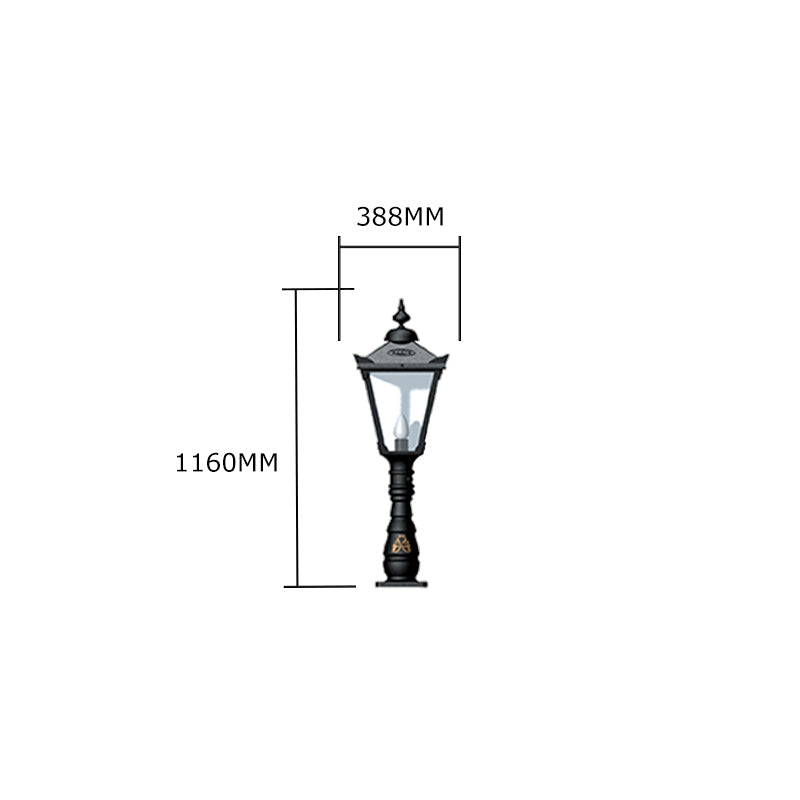 Victorian traditional cast iron pedestal light 1.5m in height.