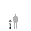 Victorian traditional cast iron pedestal light 1.5m in height.