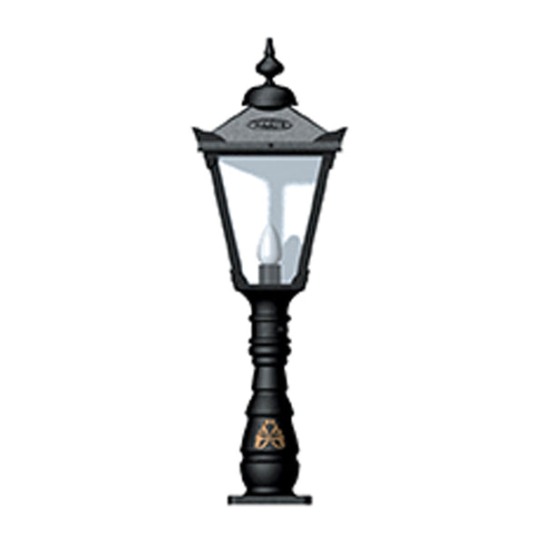 Victorian traditional cast iron pedestal light 1.5m in height.