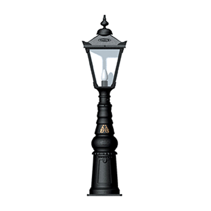 Victorian traditional cast iron pedestal light 1.54m in height.