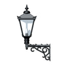 Victorian traditional cast iron wall light 1.1m in height with decorative arm.
