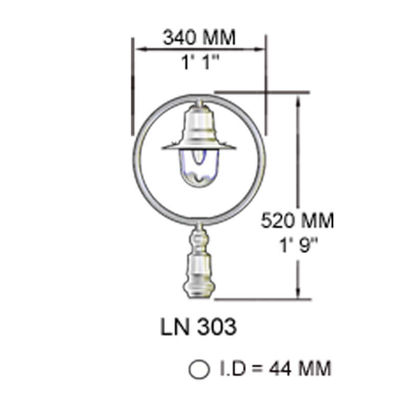 Classic railway lantern - 44mm inside diameter (LN303)