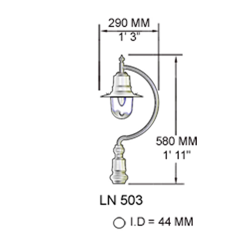 Vintage tear drop lantern - 44mm inside diameter (LN503)