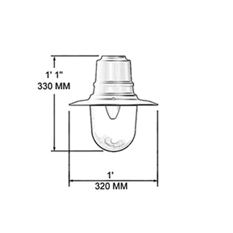 Traditional tear drop lantern in aluminium 0.33m (TD302)